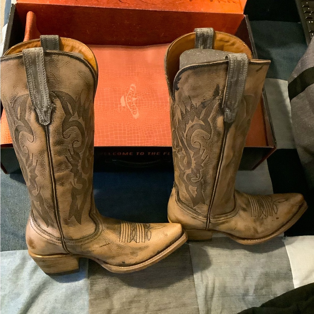 Freebird Cowboy Boots - Woodland in Pewter. Size 7. Only worn once